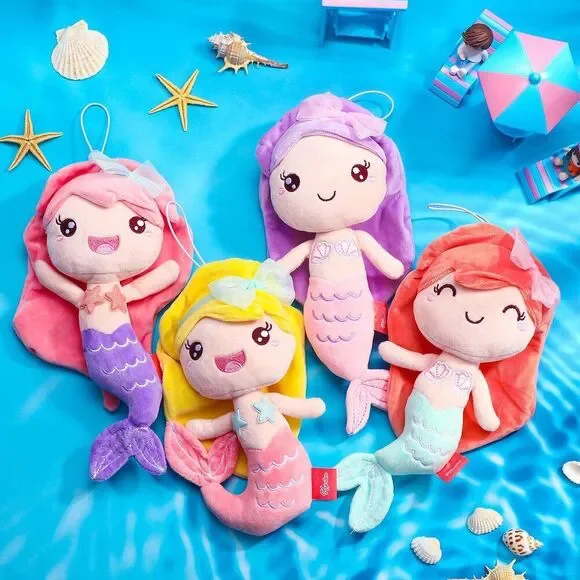 4 Pcs 7.8 Inch Mermaid Stuffed Animal Mermaid Plush Toy Cute Mermaid Princess P